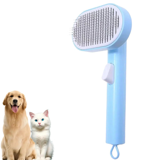 Cat Brush with Release Button for Shedding and Grooming Self-Cleaning Shedding Brush for Easy Hair Removal Suitable for Long and Short Haired Cats & Dogs
